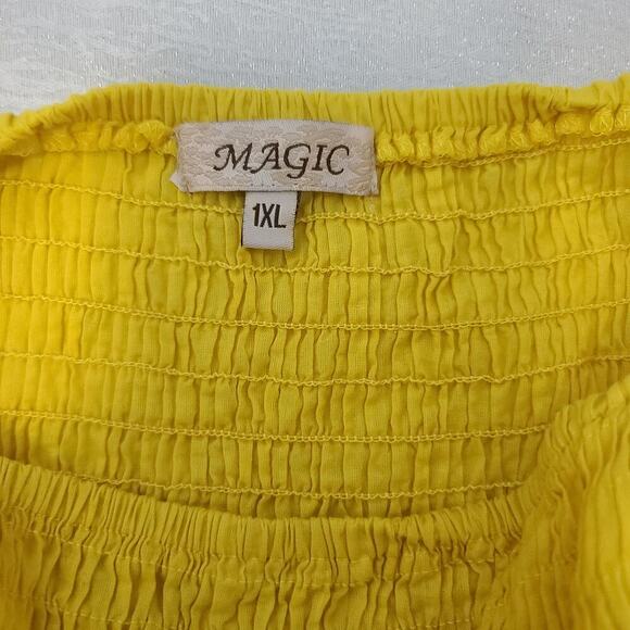 Magic women's Dopamine sundress yellow floral Size xl Funky beachy Summer picnic - Picture 7 of 10